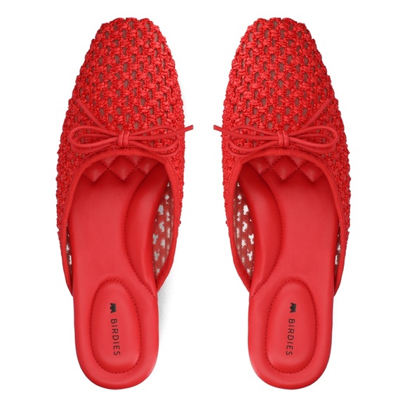 birdies Shoes - Birdies | The Lovebird - Red Openweave - Women's Slides